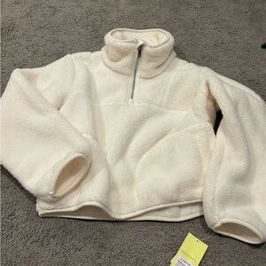 Sherpa Fleece Pullover - Cream/off white